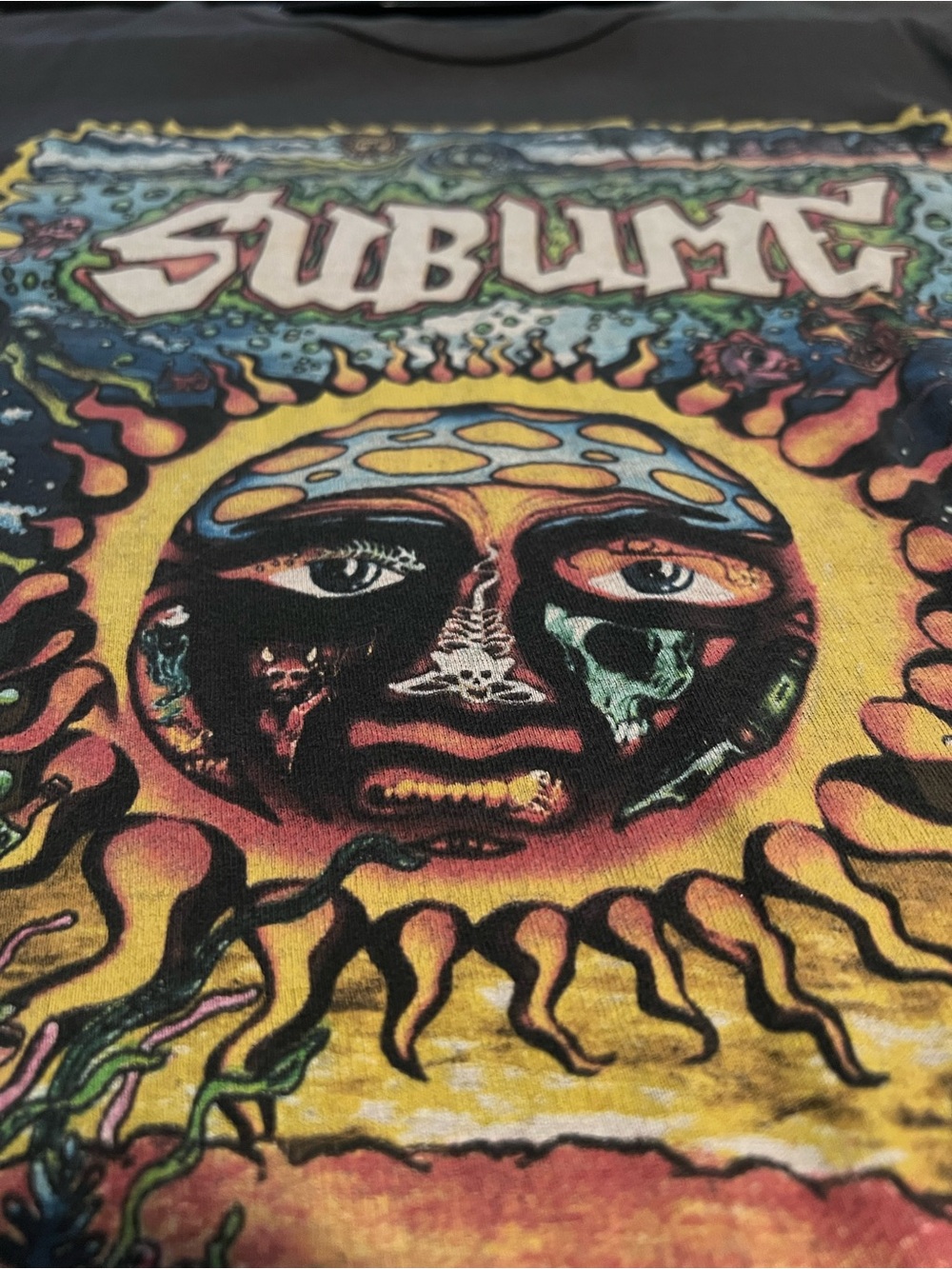 Sublime Graphic Band Tee - Black with Multicolor Sun Design - Picture 6 of 6